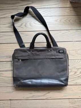 Jack Spade Brown Canvas & Leather Laptop Bag with Black Strap
